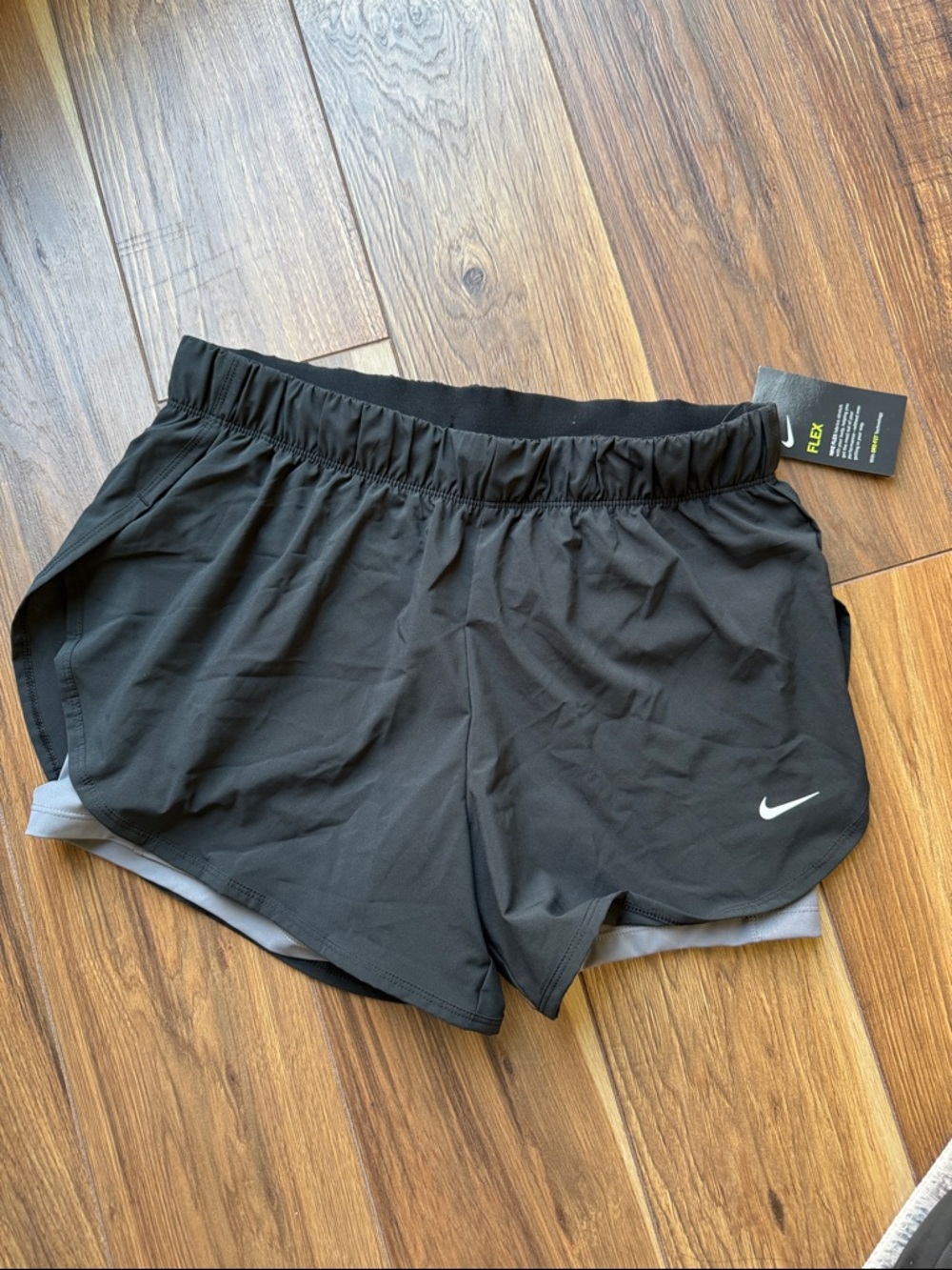 NWT Nike Black Women's Athletic Shorts with Gray Liner